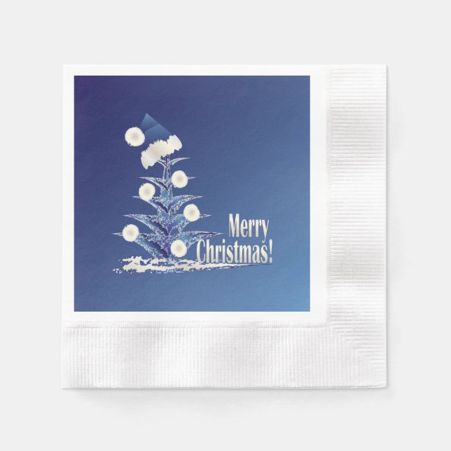 Servilleta De Papel Árbol de Navidad de Santa Claus (Anverso)