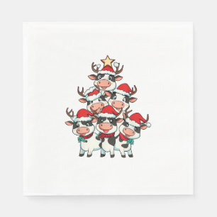 Servilleta De Papel Árbol de Navidad de vaca Chicas niños granjeros gr