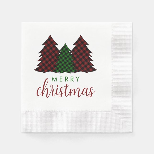 Servilleta De Papel Árbol de navidad del patrón revestido de navidad (Anverso)