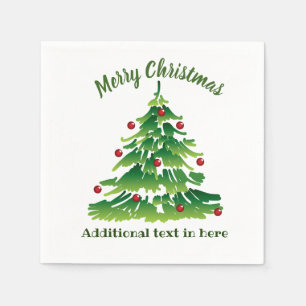 Servilleta De Papel Árbol de navidad en rojo verde en el personalizad