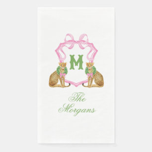 Servilleta De Papel Árbol de Navidad Leopardo Preppy Acuarela