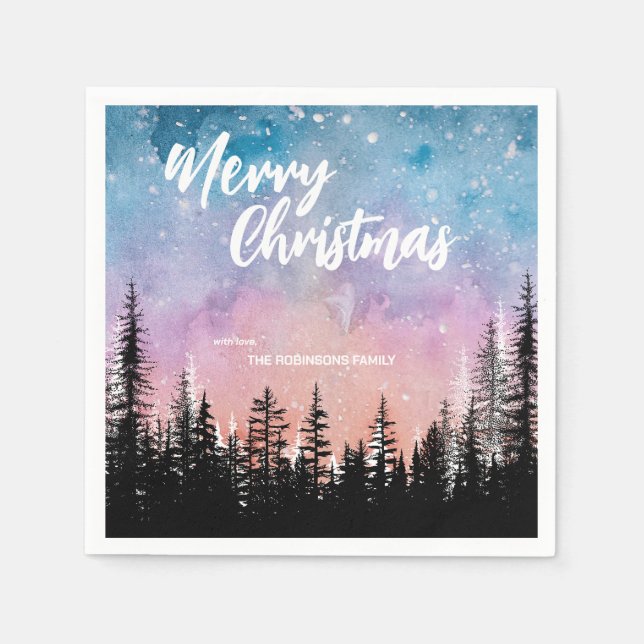 Servilleta De Papel Árbol de navidad Madera árbol de escritura de grad (Anverso)