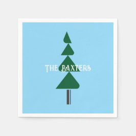 Servilleta De Papel Árbol de Navidad minimalista abstracto verde chic