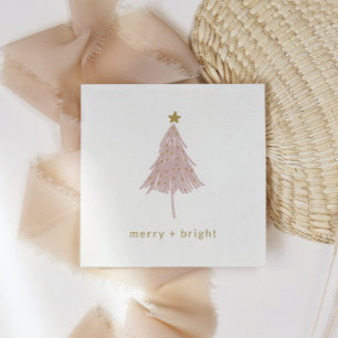 Servilleta De Papel Árbol de Navidad Minimalista brillante