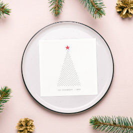 Servilleta De Papel Árbol de Navidad mínimo | Red Star Clean Simple