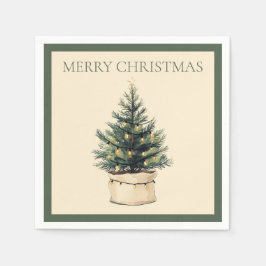 Servilleta De Papel Árbol de Navidad mínimo rústico