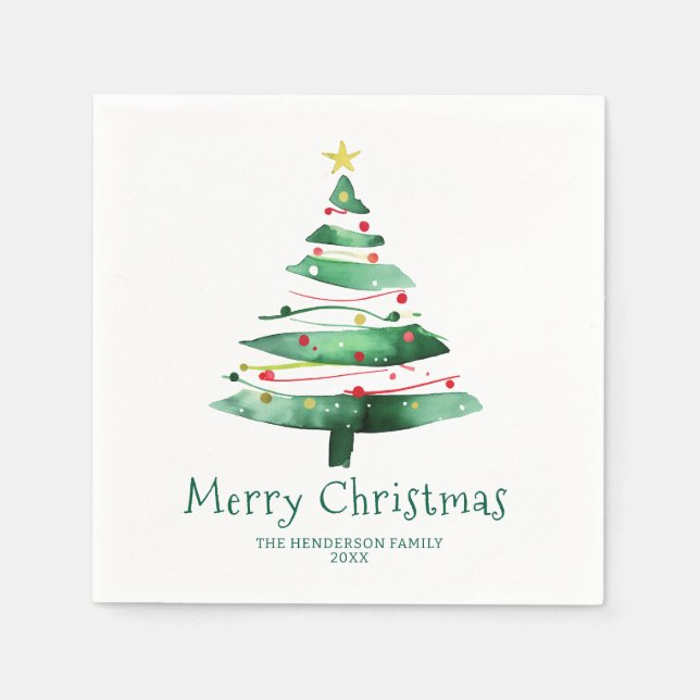 SERVILLETA DE PAPEL ÁRBOL DE NAVIDAD MODERNO (Anverso)