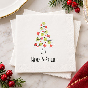 Servilleta De Papel Árbol de Navidad moderno caprichoso alegre y brill