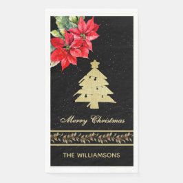 SERVILLETA DE PAPEL ÁRBOL DE NAVIDAD MODERNO Y ELEGANTE AL ACUARELA