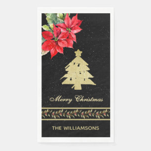 SERVILLETA DE PAPEL ÁRBOL DE NAVIDAD MODERNO Y ELEGANTE AL ACUARELA