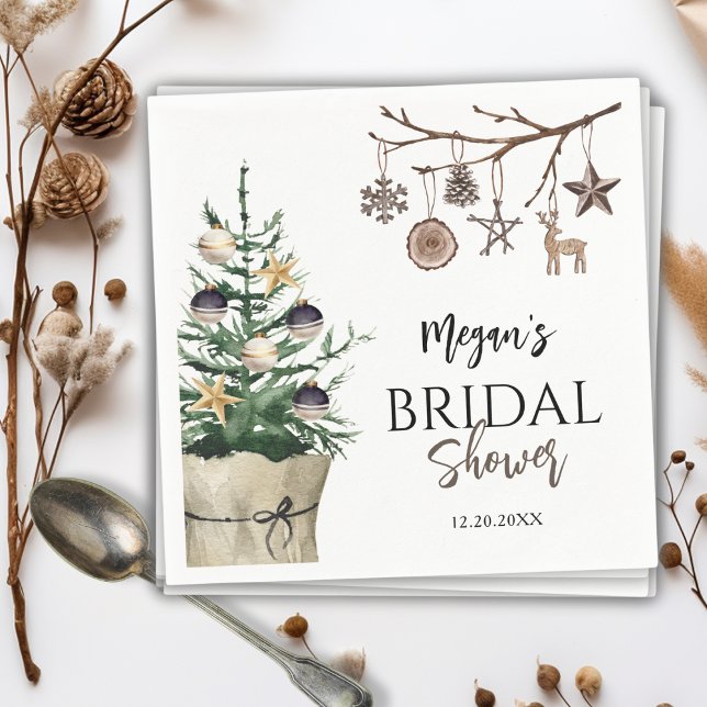 Servilleta De Papel Árbol de Navidad | Papel Boho Winter Bridal Shower (Subido por el creador)