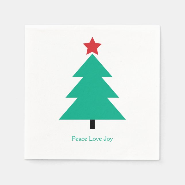 Servilleta De Papel Árbol de Navidad Paz Amo Joy (Anverso)