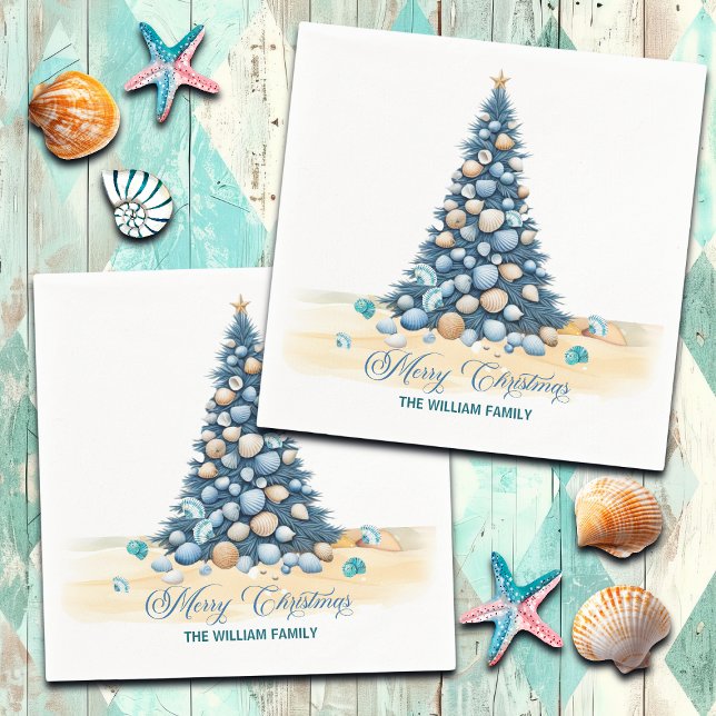 Servilleta De Papel Árbol de Navidad Playa Feliz Navidad (Subido por el creador)
