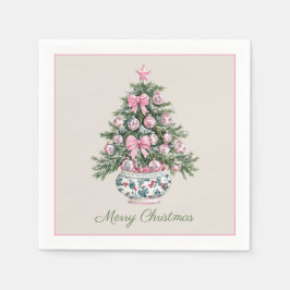 Servilleta De Papel Árbol de Navidad Preppy Chinoiserie Personalizado