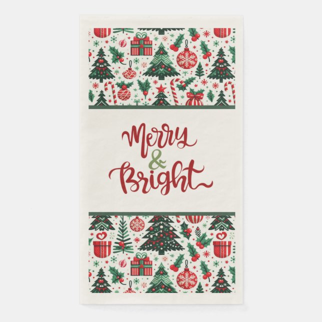 Servilleta De Papel Árbol de Navidad, regalos, caramelos (Anverso)