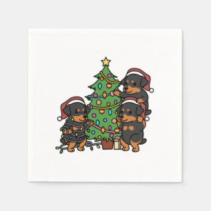 Servilleta De Papel Árbol de Navidad Rottweiler
