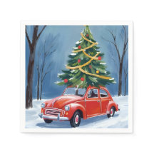 Árbol de Navidad Vacaciones Coche Rojo Antiguo