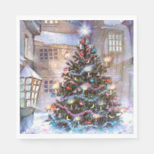 Servilleta De Papel Árbol de Navidad Vintage