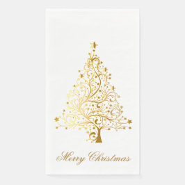 Servilleta De Papel Árbol de oro navideño