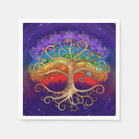 Árbol de vida Golden Swirl y Rainbow