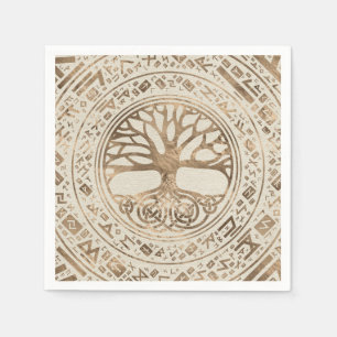 Servilleta De Papel Árbol de vida - Trama rúnica yggdrasil