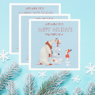 Servilleta De Papel Árbol decorativo de osos polares