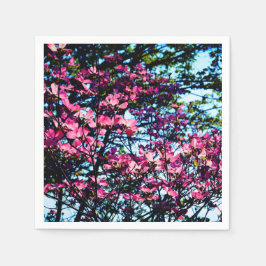 Servilleta De Papel Árbol Dogwood con flores rosadas