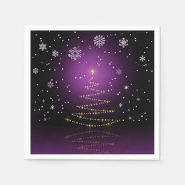 Servilleta De Papel Árbol moderno de Navidad brillante