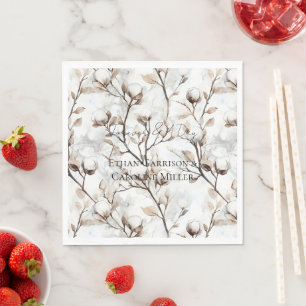 Servilleta De Papel Árbol Romántico y Hermoso de Flores Blancas para B