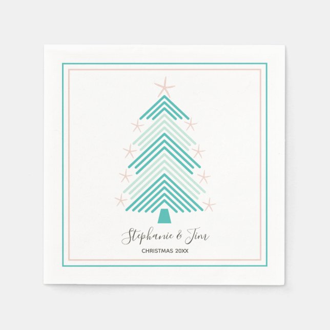 Servilleta De Papel Árbol tropical de Navidad Fiesta de pez estrella r (Anverso)