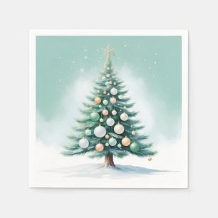 Servilleta De Papel Árbol verde puro   Naranja verde plateado
