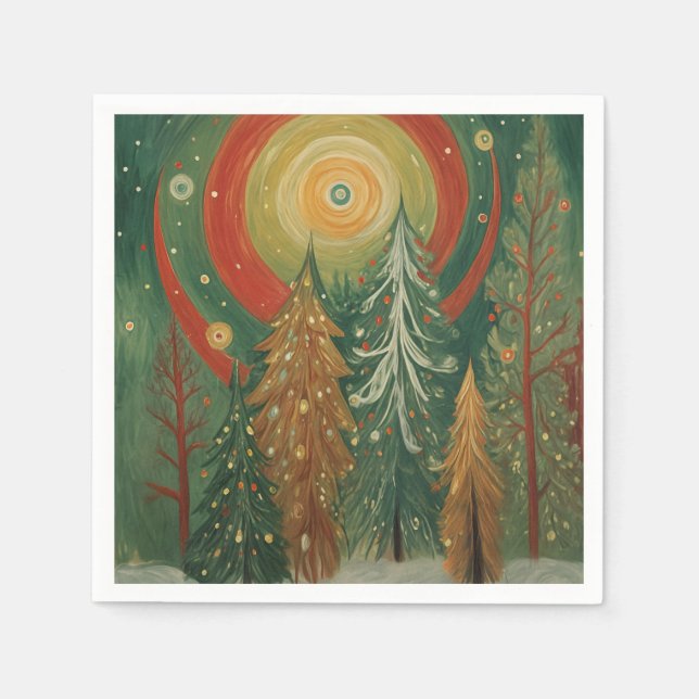 Servilleta De Papel Arboleda Celestial de Invierno (Anverso)