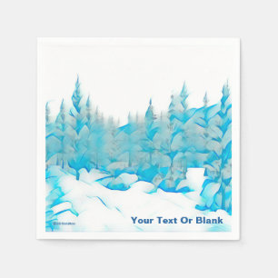 Servilleta De Papel Árboles azules nevados