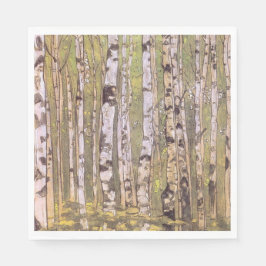Servilleta De Papel Árboles de aves en bosque de bosques (Roerich)