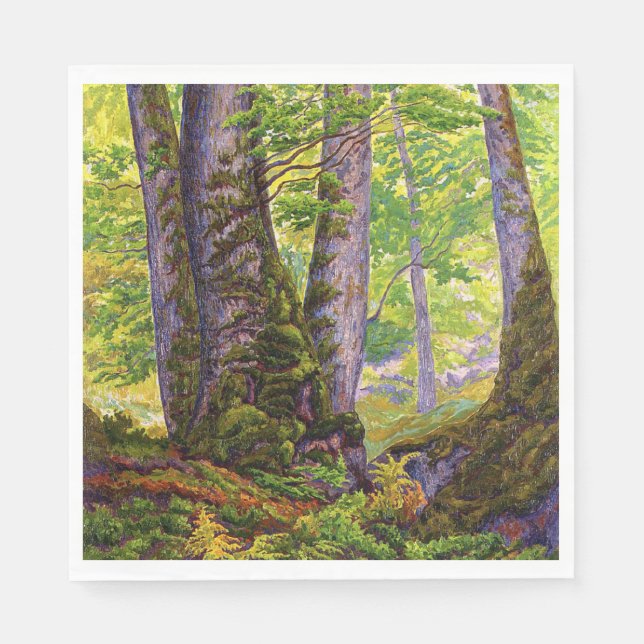 Servilleta De Papel Árboles de haya en el bosque (bosques) (Paul Ranso (Anverso)