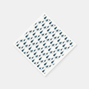 Servilleta De Papel Árboles de invierno azul de la marina