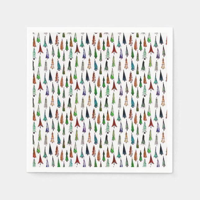 Servilleta De Papel Árboles de Navidad (Anverso)
