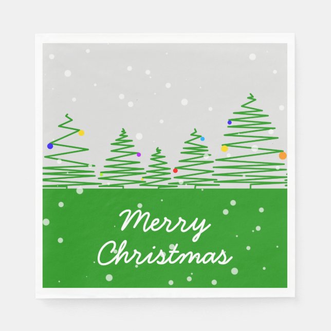 Servilleta De Papel Árboles de Navidad (Anverso)