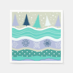Servilleta De Papel Árboles de Navidad Copos de Nieve Scrapbooking