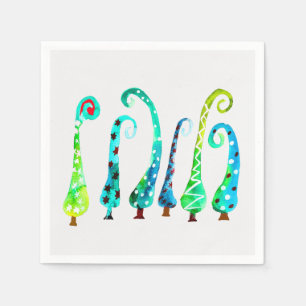 Servilleta De Papel Árboles de navidad de acuarela