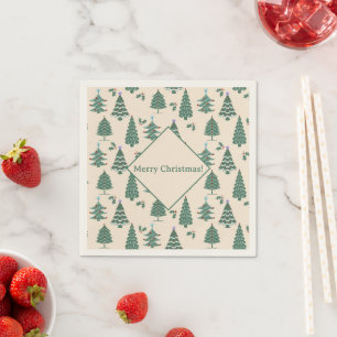Servilleta De Papel Árboles de Navidad de época
