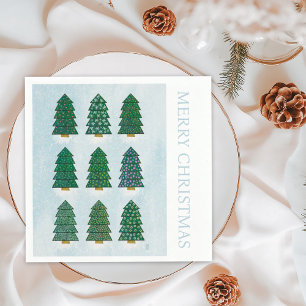 Servilleta De Papel Árboles de Navidad geométricos nórdicos escandinav