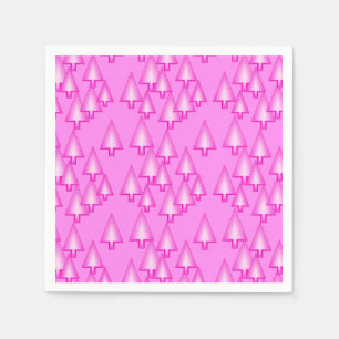 Servilleta De Papel Árboles de Navidad metálicos modernos - rosa orquí