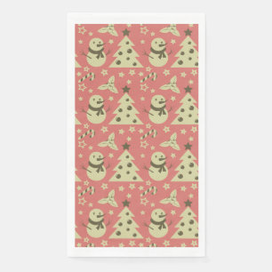 Servilleta De Papel Árboles de Navidad retro estrella de berry caramel