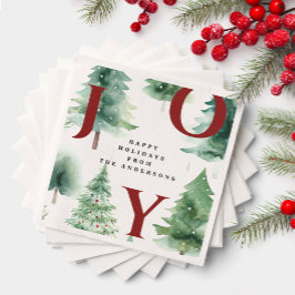 Servilleta De Papel Árboles de Navidad Rojo Alegría Verdor Fiesta Navi