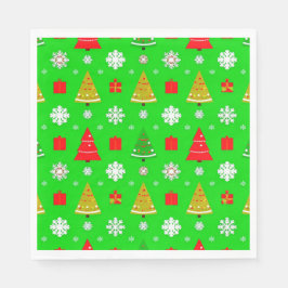 Servilleta De Papel Árboles de Navidad y copos de nieve
