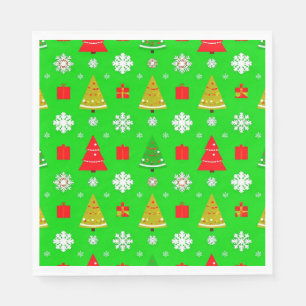 Servilleta De Papel Árboles de Navidad y copos de nieve