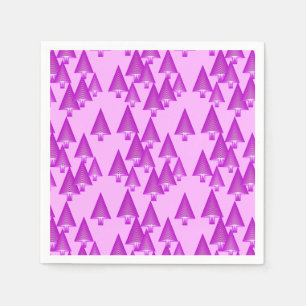 Servilleta De Papel Árboles modernos metálicos de Navidad - violeta
