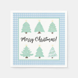 Servilleta De Papel Árboles navideños de color agua con servilletas de