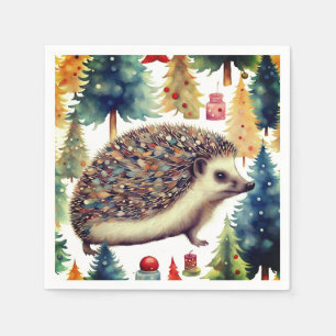 Servilleta De Papel Árboles Navideños de Erizo Adorable